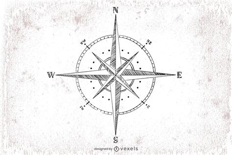 Hand Drawn Compass Illustration Vector Download