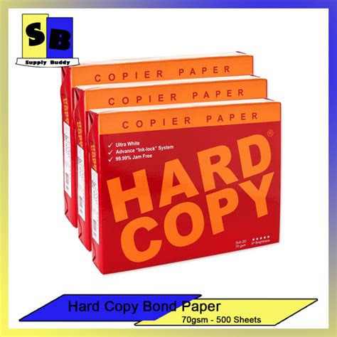 Hard Copy Bond Paper Short A4 Long 70gsm 500Sheets Lazada PH