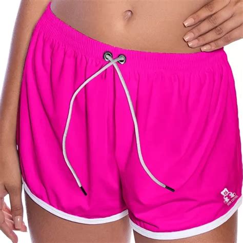 Short Tactel Feminino Bolso Neon Moda Verão Praia Frete grátis