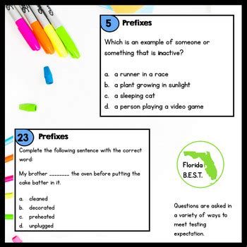 Vocabulary Prefixes Task Cards Rd Grade Fl Best Ela V By