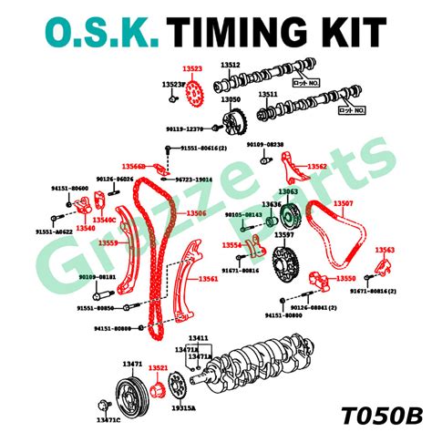 Made In Japan O S K Timing Chain Kit Set Toyota Hiace Petrol