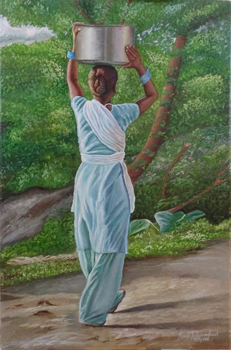 The Woman Carrying Water RamyaSadasivams Art Gallery