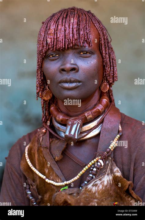 Hamer Tribe Woman In Traditional Outfit Turmi Omo Valley Ethiopia