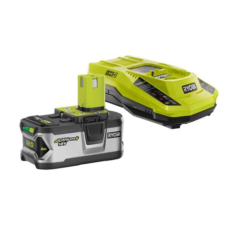 Ryobi 18v One Lithium Ion 40 Ah Lithium Battery And Intelliport Charger Starter Kit The