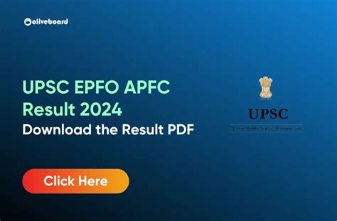 Upsc Epfo Apfc Result 2024 Out Direct Link To Download