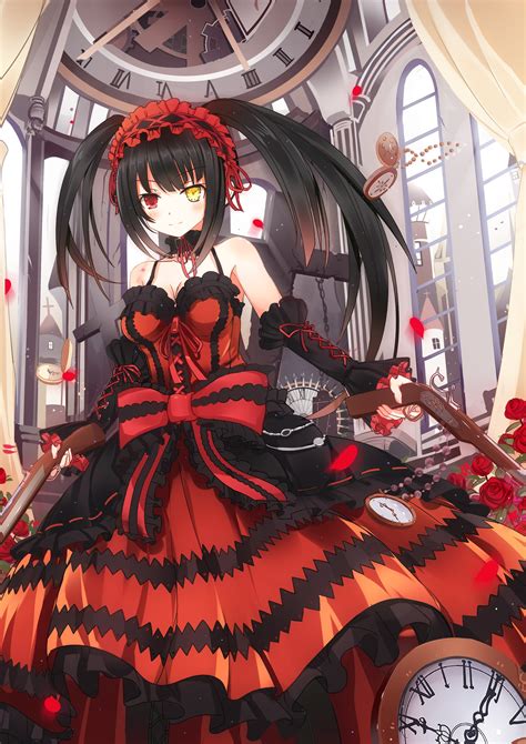 Illustration Anime Date A Live Cartoon Black Hair Schoolgirl