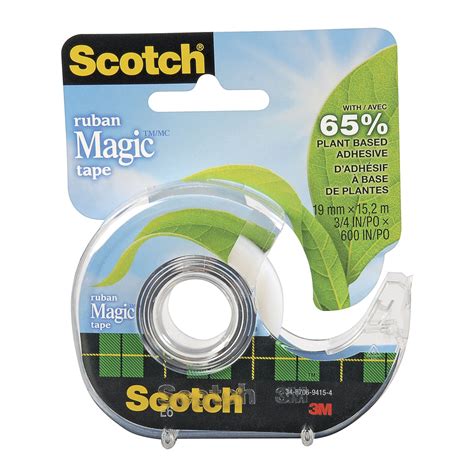 Scotch Magic Tape With Plant Based Adhesive And Refillable Dispenser