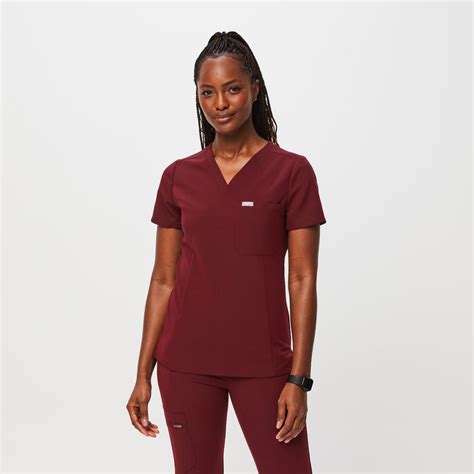 Womens Burgundy Scrubs Figs