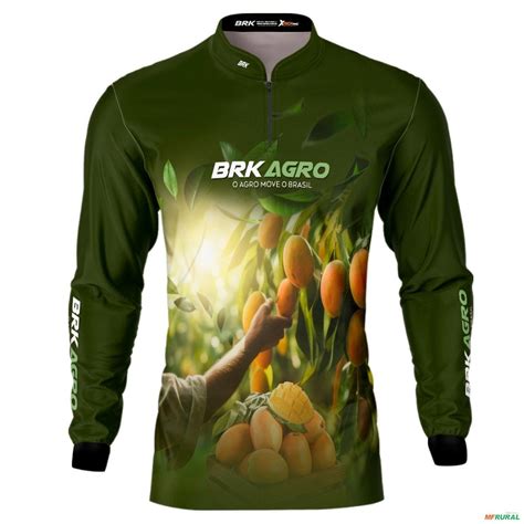 Camisa Agro Brk Cultivo Frutas Produtor De Manga Uv50 792343