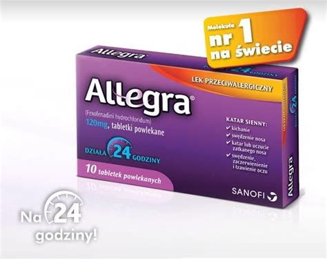 Lek na alergię Allegra 120 mg 10 tabl Opinie i ceny na Ceneo pl