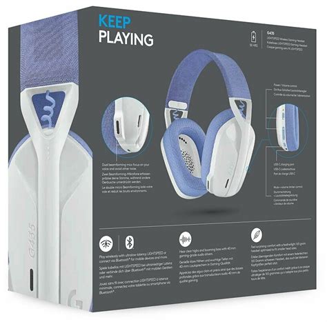 Беспроводная компьютерная гарнитура Logitech G G435, белый/сиреневый ...