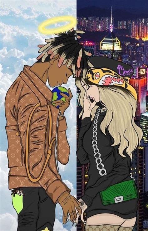 Juice Wrld And Ally Lotti Anime Rapper Swag Cartoon Cartoon Art Styles