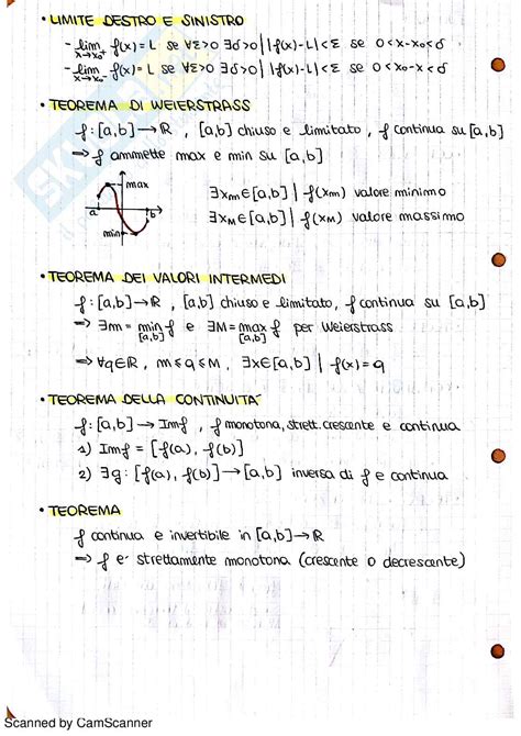 Appunti Analisi Matematica I Definizioni E Teoremi