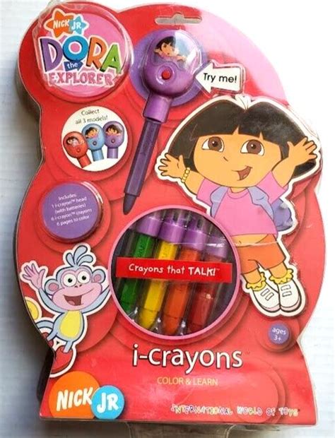 NICK Jr. DORA the Explorer "I-Crayons That Talk" 2005 Color & Learn NEW ...