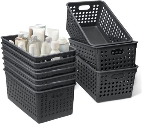 Pafino 10pcs Plastic Storage Baskets Small Pantry Organizer Bins Stackable Basket