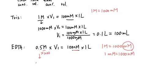 Solved Given The Following Stock Solutions 1 M Tris Ph 75 05 M Edta And 4 M Nacl Perform