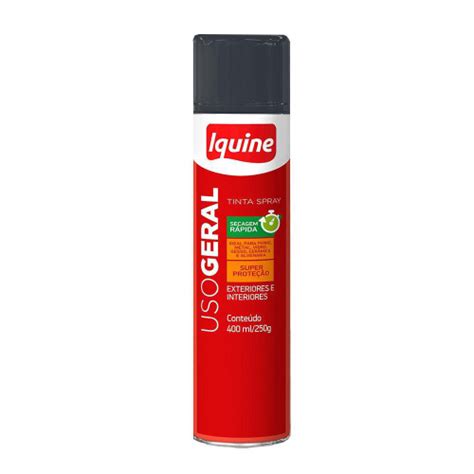 Tinta Spray Uso Geral Premium Preto Semi Brilho 400Ml Iquine No Shoptime