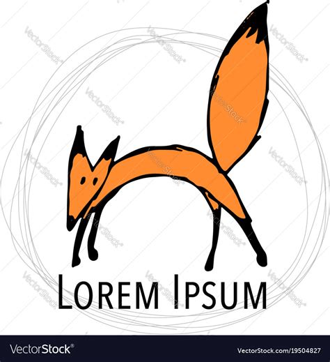 Cute Fox Sketch For Your Design Royalty Free Vector Image