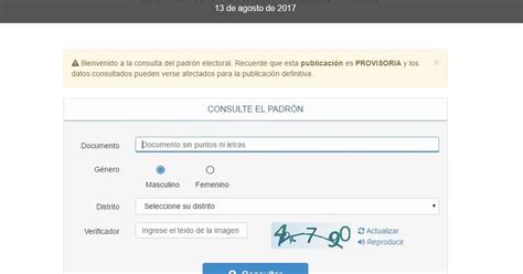 Elecciones Legislativas Hasta Cu Ndo Se Podr Consultar El Padr N