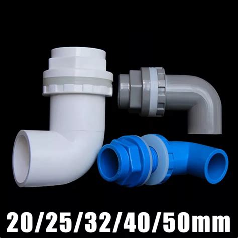 20 25 32 40 50MM PVC ELBOW Pipe Fitting Tank Connector Bulkhead For