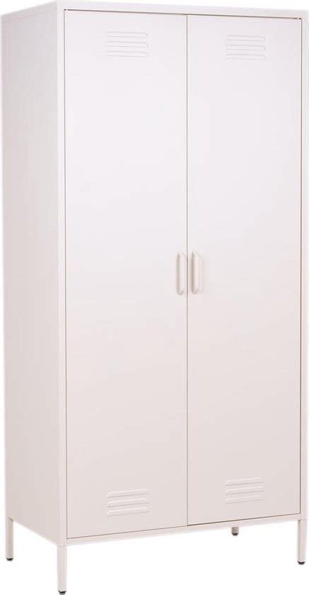 MaximaVida Metalen Kleding Lockerkast Finn 90 X 50 X 185 Cm Ivoor 8