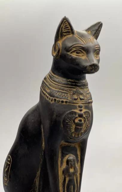 Ancient Egyptian Antiques Bastet Statue Cat Egypt Goddess Black Stone