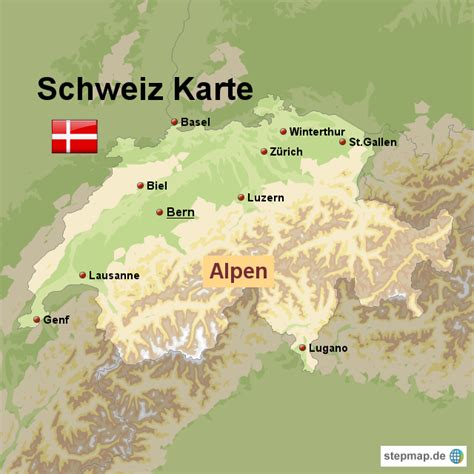 Schweiz Karte von Karten - Landkarte für die Schweiz