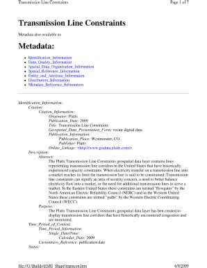 Fillable Online Transmission Line Constraints Metadata Platts Fax