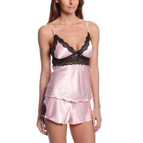 Sexy Womens Satin Lace Sleepwear Lingerie Camisoles Chemise Tops