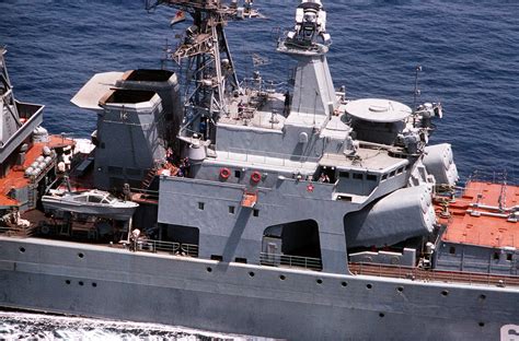 A View Of Radar Equipment And SS N 14 Missile Launchers Aboard The