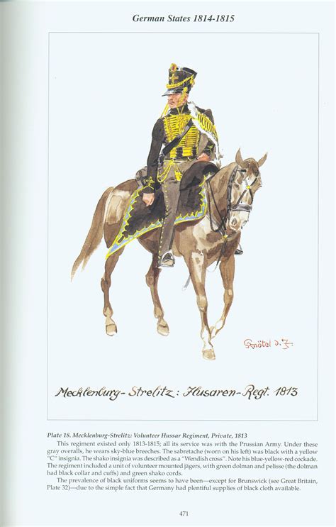 German States Plate 18 Mecklenburg Strelitz Volunteer Hussar