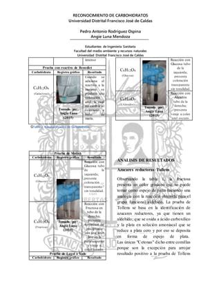 Informe Practica Carbohidratos Pdf