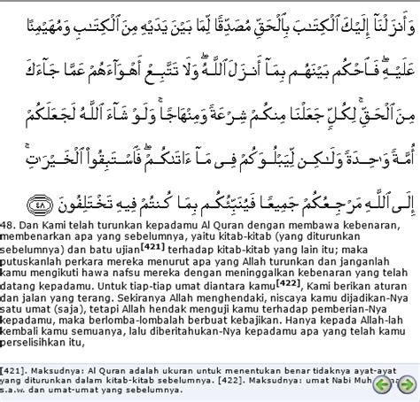 Makna Dari Arti Surah Al Maidah Ayat 48 Rizal Hadizan