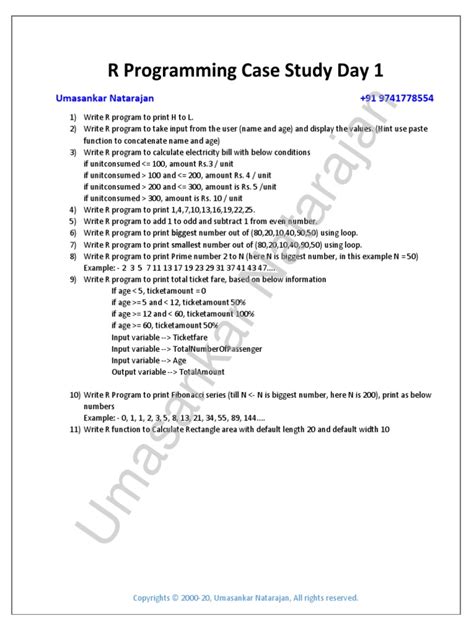 R Case Study Day 1 | PDF