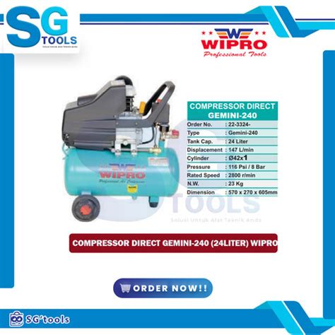 Jual Kompresor Direct Wipro Gemini Hp Liter Watt Kota