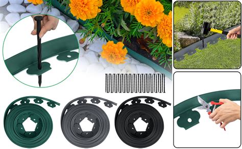 UISEBRT Rasenkante Kunstoff 10m Flexible Lawn Edging Mit 30 Erdanker