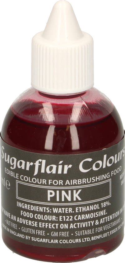 Sugarflair Airbrush Kleurstof Voedingskleurstof Roze 60ml Bol