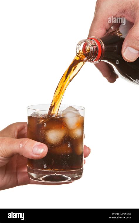 Pouring Soda Into A Glass Stock Photo Alamy