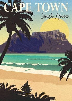 Cape Town Vintage Poster Poster By Tim Kaiser Displate Vintage