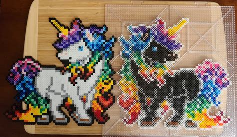 Rainbow Unicorn Perler Beads Perler Bead Art Diy Perler Beads Seed