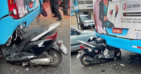 Moto Colide Na Traseira De Nibus Em Avenida De Nova Friburgo Serra