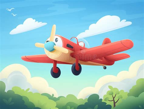 Cute Drawing Plane in the Sky Stock Photo - Image of sketching, trip ...