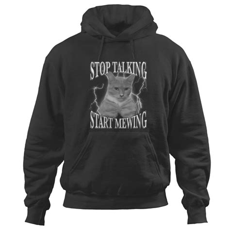 Stop Talking Start Mewing Funny Looksmaxing Meme Cat Trendy Trends Gift