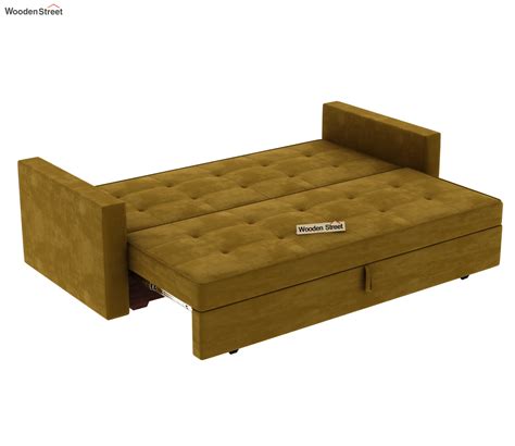 Buy Cairo Fabric 3 Seater Convertible Sofa Cum Bed Velvet Chestnut