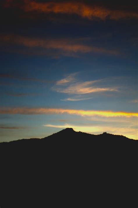 Silhouette of a Mountain at Sunset · Free Stock Photo