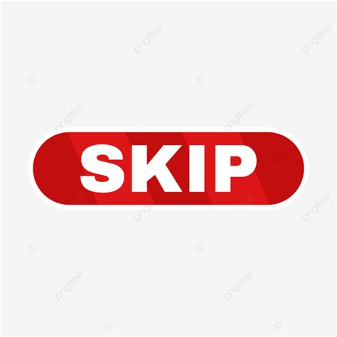 Skip Button In Red Twister Tone Rounded Rectangle Shape With White Line