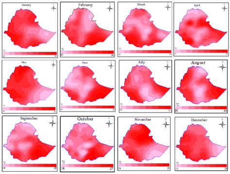 High Resolution Maps Of The Mean Monthly Air Temperature In Ethiopia