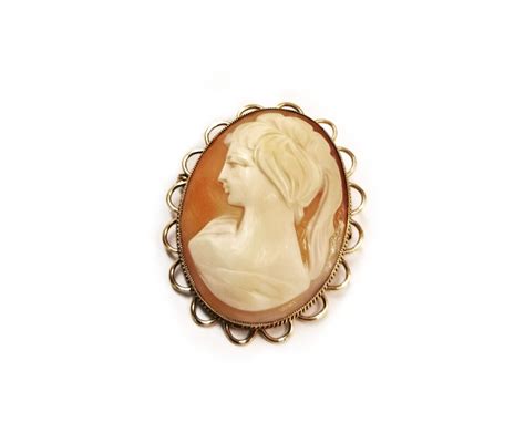 Vintage Ct Gold Cameo Brooch G Davison Sons Jewellers In