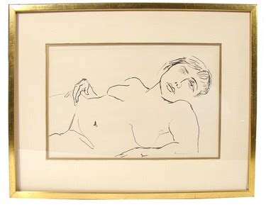 Yasuo Kuniyoshi Nude Female Signed Ink On Paper For Sale Antiques