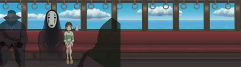 No Face Spirited Away Train - 3840x1080 Wallpaper - teahub.io